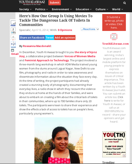 http://www.youthkiawaaz.com/2014/04/heres-one-group-using-movies-tackle-dangerous-lack-toilets-communities/